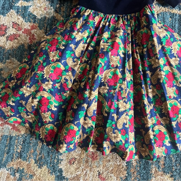 Vintage Velvet & Holiday Print Dress with Crinoline Skirt size 4 years - Picture 8 of 8